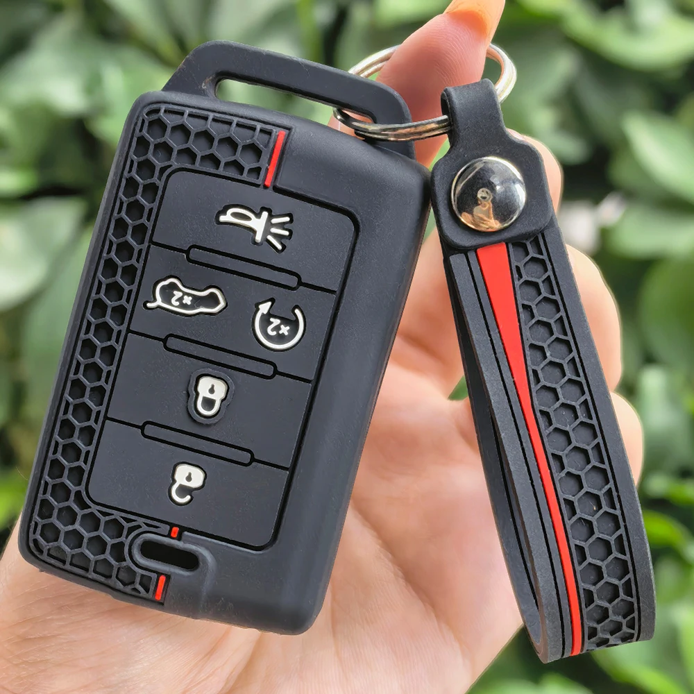 For Jeep Grand Cherokee L Proximity Grand Wagoneer 2021- 2026 Car Remote Key Cover Case Shell Fob Holder Protector Keychain