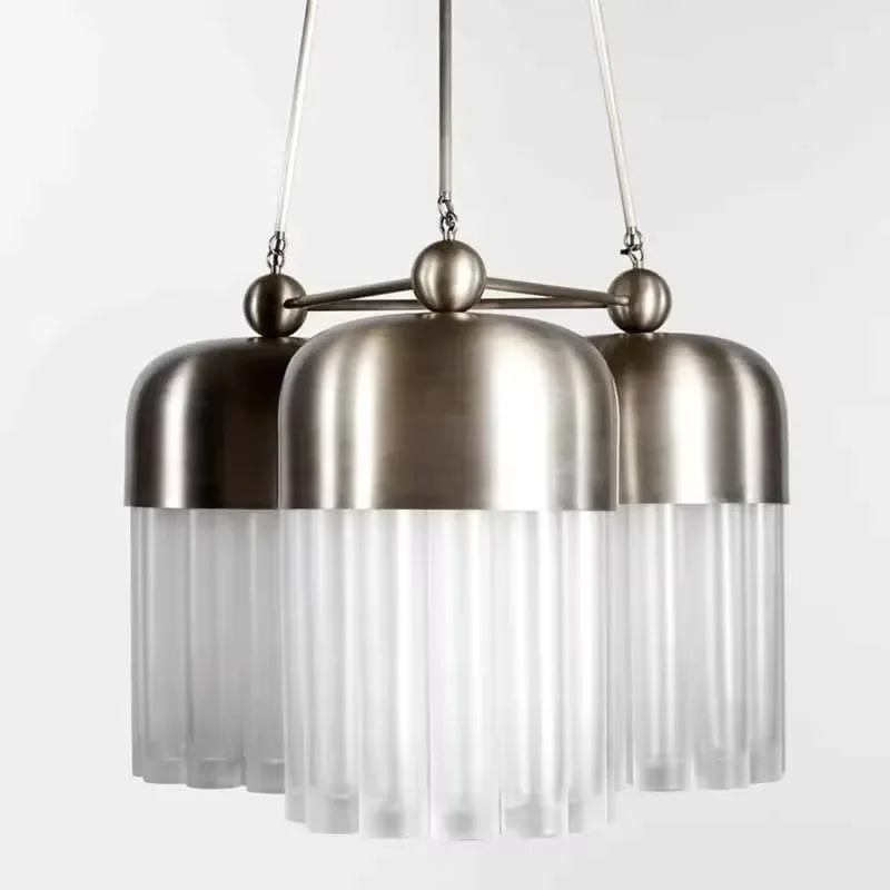 American Modern Pendant Light Restaurant Living Room Bedroom Bedside Retro Metal Hanging Lamp