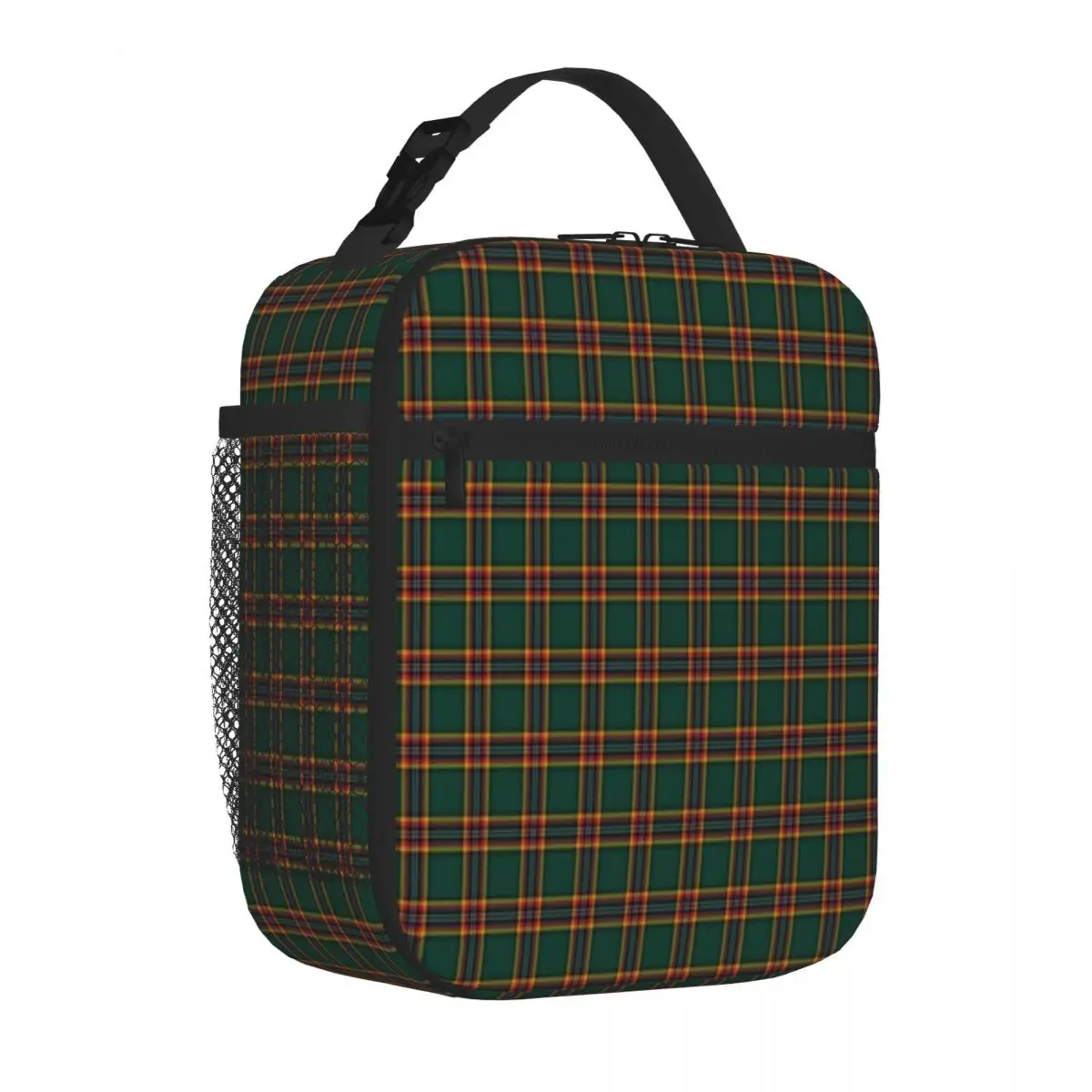 Hot Sale Moran Tartan Forest Green Irish Plaid Sporty Lunch Tote Elementary School Portable Lunch Bag