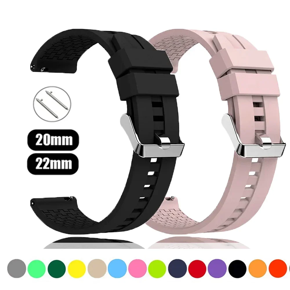 20mm 22mm Sport band for Samsung Galaxy watch 7-5 pro 6-4 classic correas Silicone bracelet huawei watch gt 4 3 2 2e 46mm straps