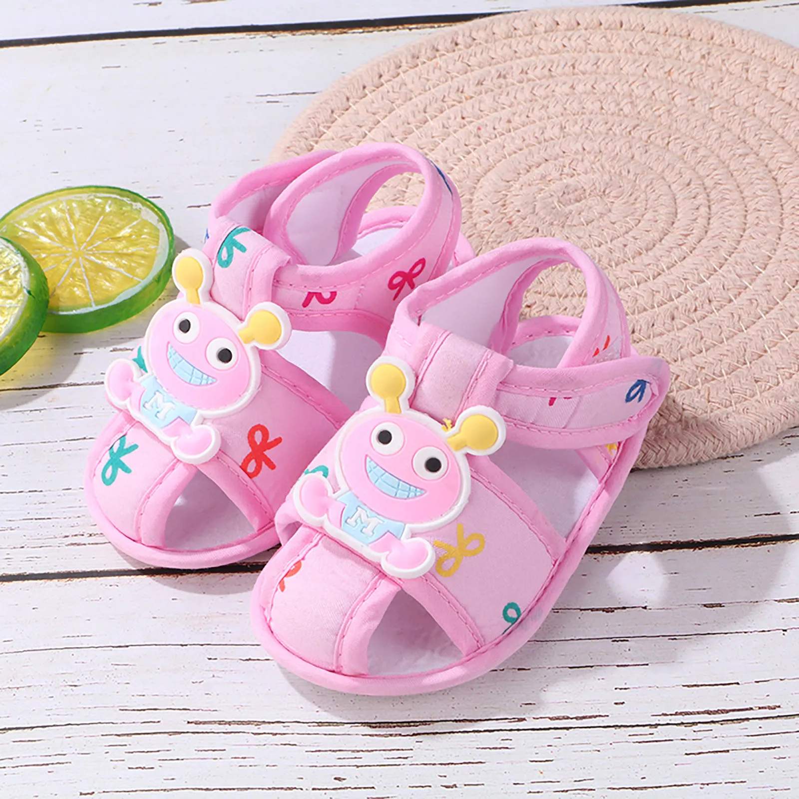 Summer Girl Infant Sandals Cute Flower Anti-slip Cotton Light Sole 0-18m Toddler Baby First Walkers Party Gift Princess Shoes