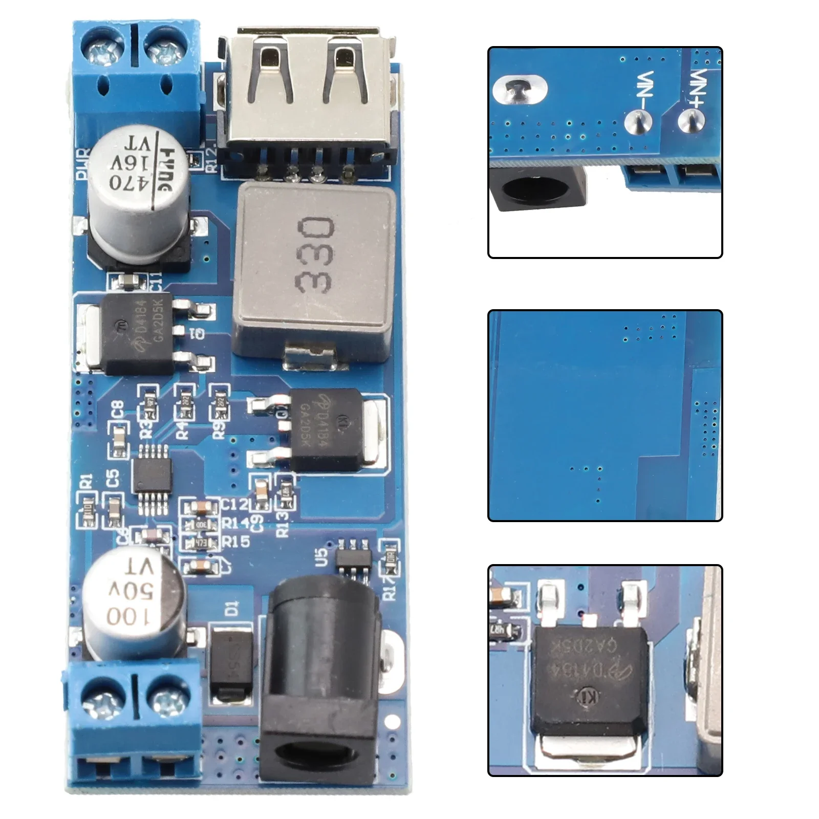 Stepdown Converter Power Supply Module 63*27*10mm High Current Output High Efficiency Step Down USB Port High Quality