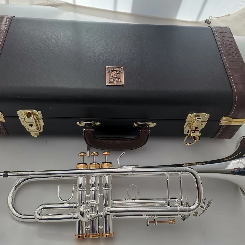 High Quality B-flat Trumpet LT180S-78 Nickel Plated Silver Professional Playing Jazz Musical Instrument with Accessories