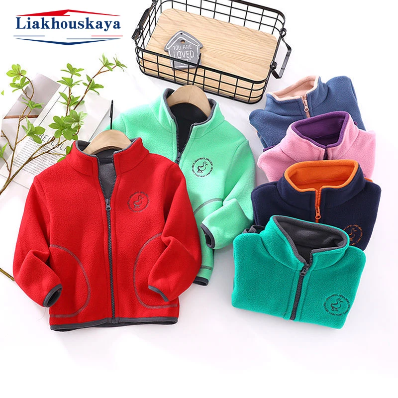 New Korean Kids Fleece Coat Autumn Winter Children Jacket Warm Kids Thicken Sweatshirt Clothing Zipper Spring Coat Girl