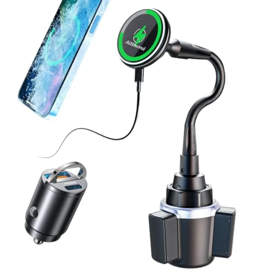 

for Qi2 15W Magsafe Car Cup Holder Charger [Heat Restriction] Magnetic Cup Holder Phone Mount Wireless Charger Fast Charging fo