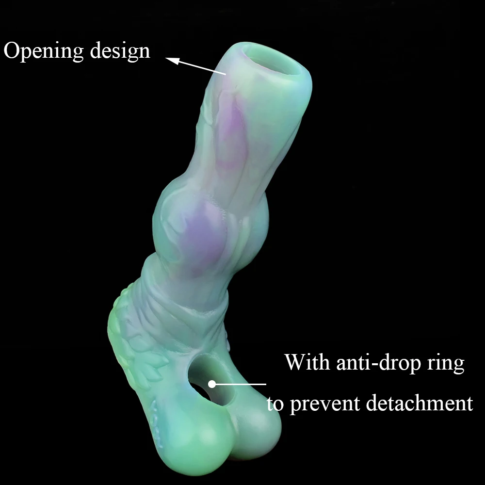 YOCY جوفاء القضيب كم سيليكون عقدة كبيرة غطاء الديك تأخير القذف الجنس لعب للكبار الرجال ديك توسيع مثير متجر #5