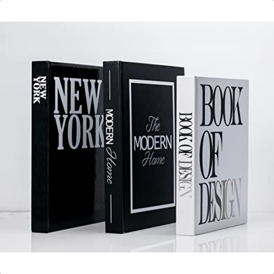 

Набор из 3-х декоративных книг для дома XL, книги для украшения журнального столика, стильные книги из искусственного демонстрации, современный стек книг в твердом переплете