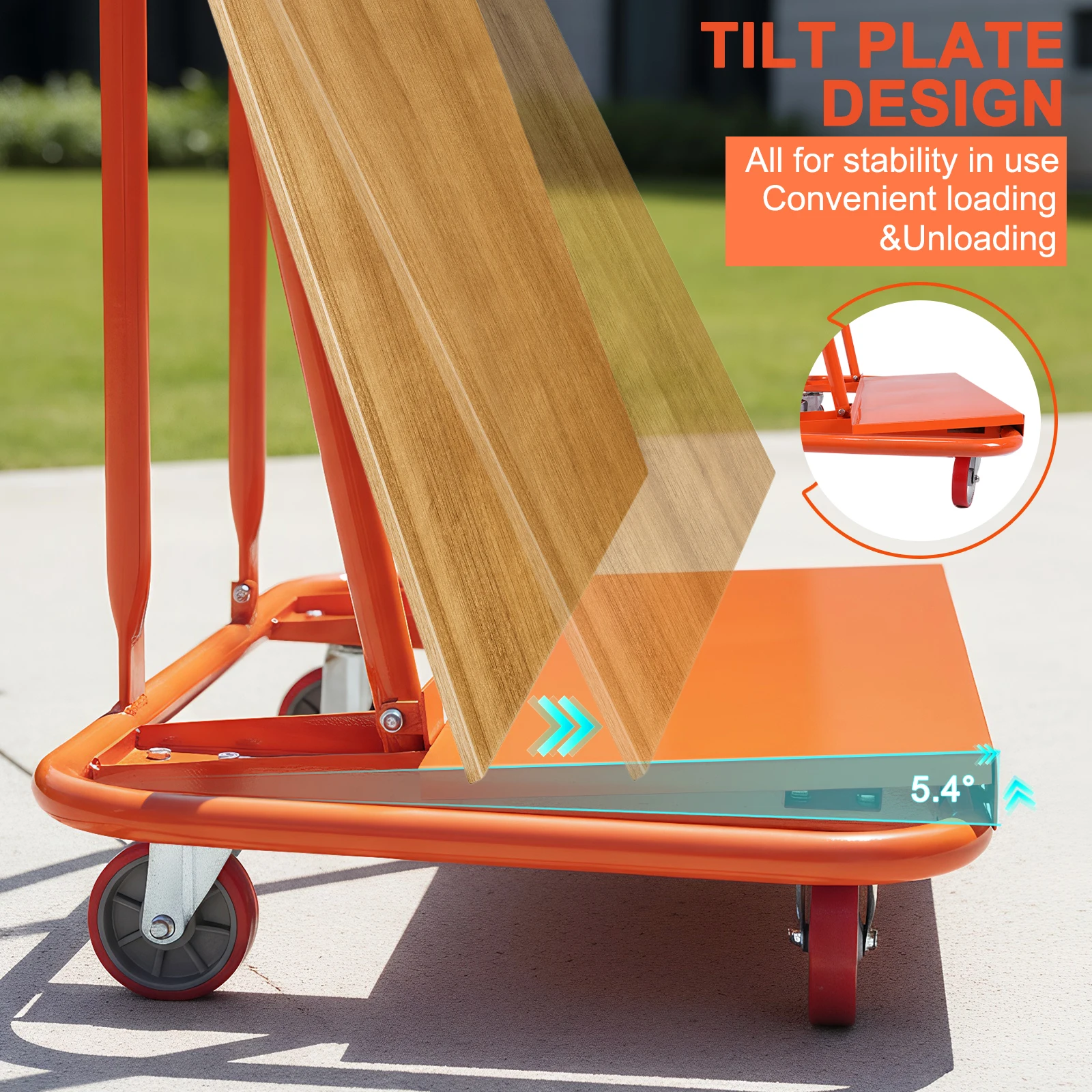 

Heavy Duty Drywall Sheet Cart Detachable Stone Marble Handling Vehicle Large Capacity for Delivery Driver/Mover