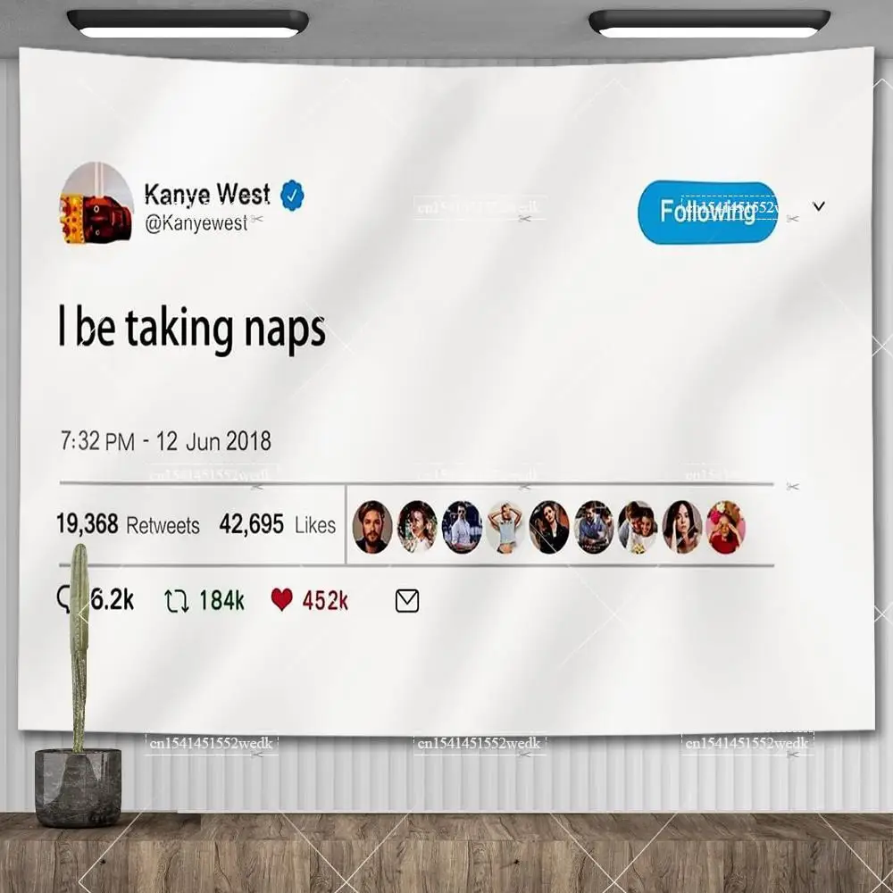 I'm The Reason I Smile Everyday Tapestry Kanye West Tweet Quote Wall Decor Flag Banner Meme Tapestrys Aesthetic Dorm Background