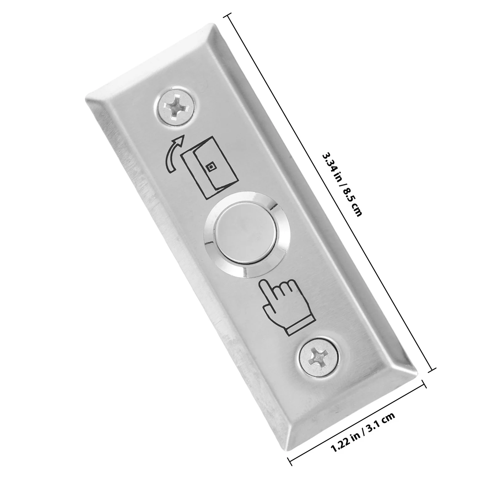 1Set Door Access Control System Stainless Steel Push to Exit Button Door Bell Wall Plate Cover Panel for Office Bank Gas Station