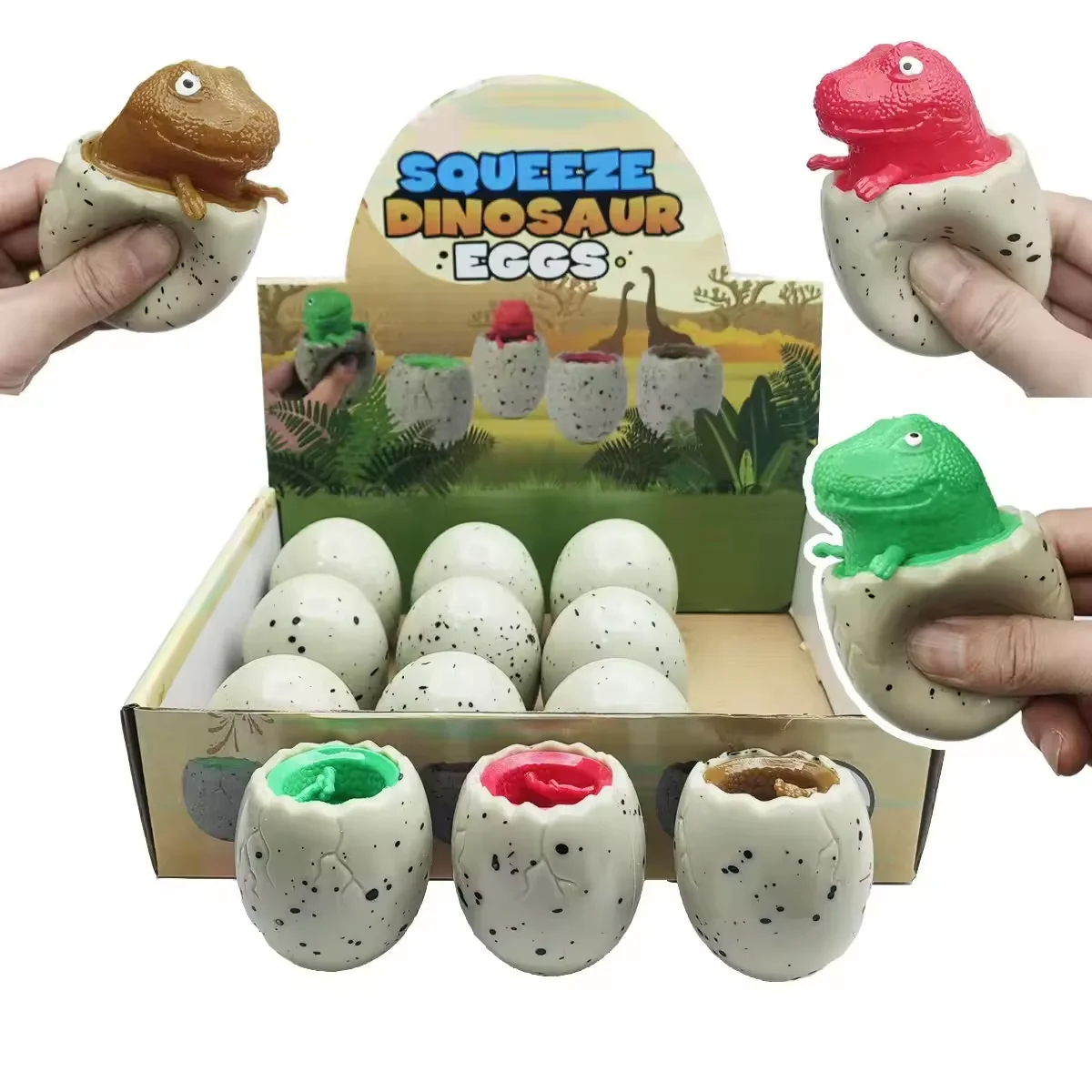 Funny Pop-Up Vent Dinosaur Cup Squeeze Cup Toy Vent Ball Rebound Antistress Reliever Squirrel Cup Toys for Children Adults