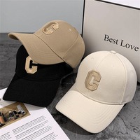 New baseball caps Ins letter C men's and women's hats spring and summer Korean simple fashion.