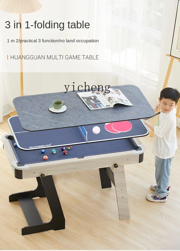 Tqh Pool Table Children's Indoor Folding Table Tennis Table Tennis Multifunctional Snooker Billiards Toy Desk