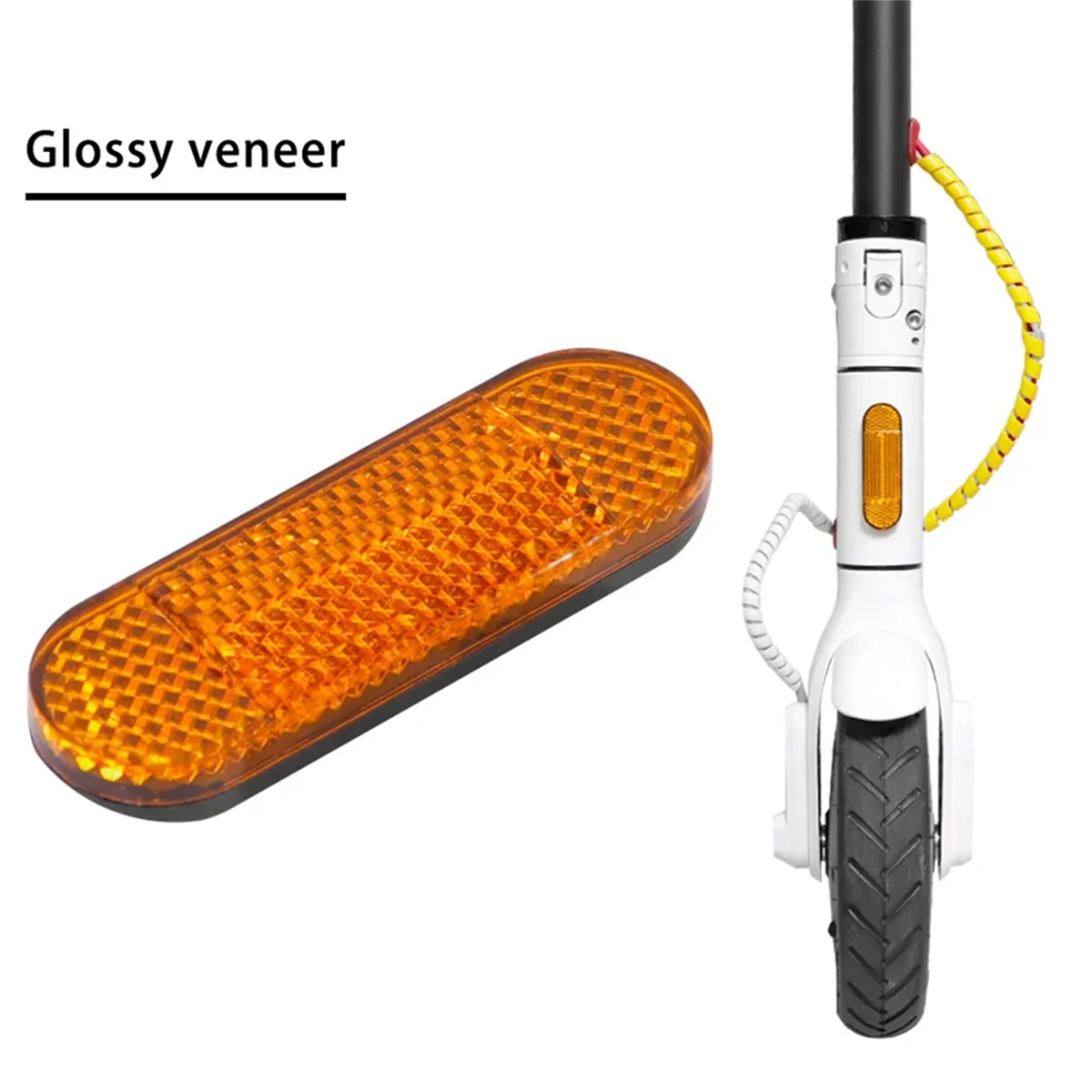 A77I 2X ABS Reflective Front Safety Tube Reflector for Mi Electric Scooter 1S Pro M365 Front Tube Night Warning