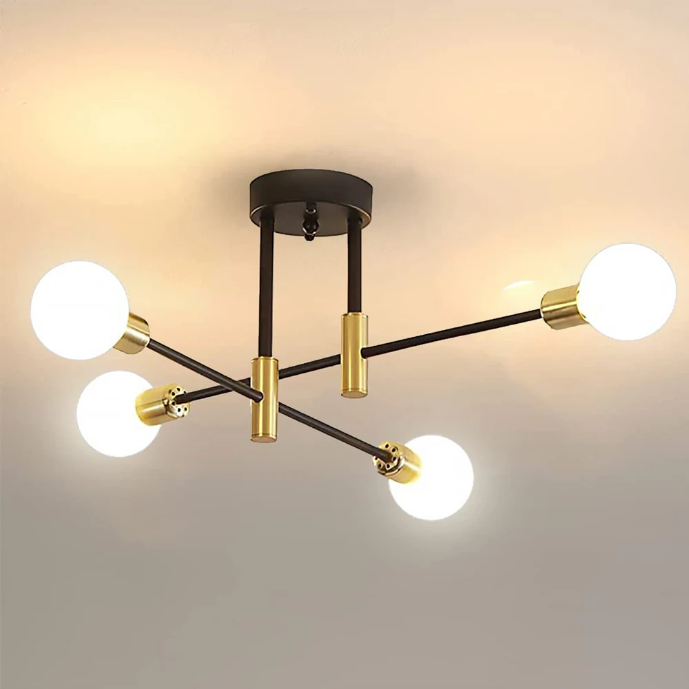 

Modern LED Ceiling Lights Fixture Nordic Semi Flush Mount Ceiling Lamps Antique Lighting 2/4/6 heads Indoor Lighting Fixture E27