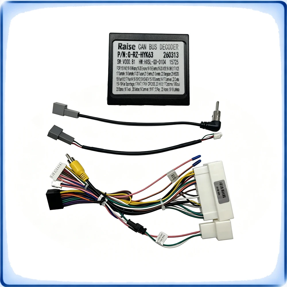Car Radio Wiring Harness with CANBUS Decoder for Hyundai Mistra 2016 Elantra 2016 Plug and Play Adapter