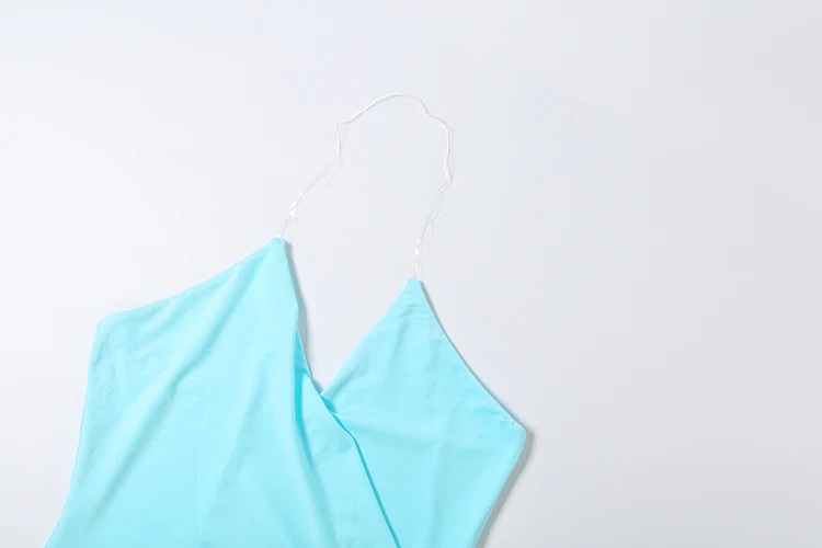 Nibber Asymmetrischer Saum Rückenfreie Weste Damen Neckholder V-Ausschnitt Eng Anliegend Sexy Hottie Mitternachts-Musikfestival Sommer Trend Streetwear – Detail 6