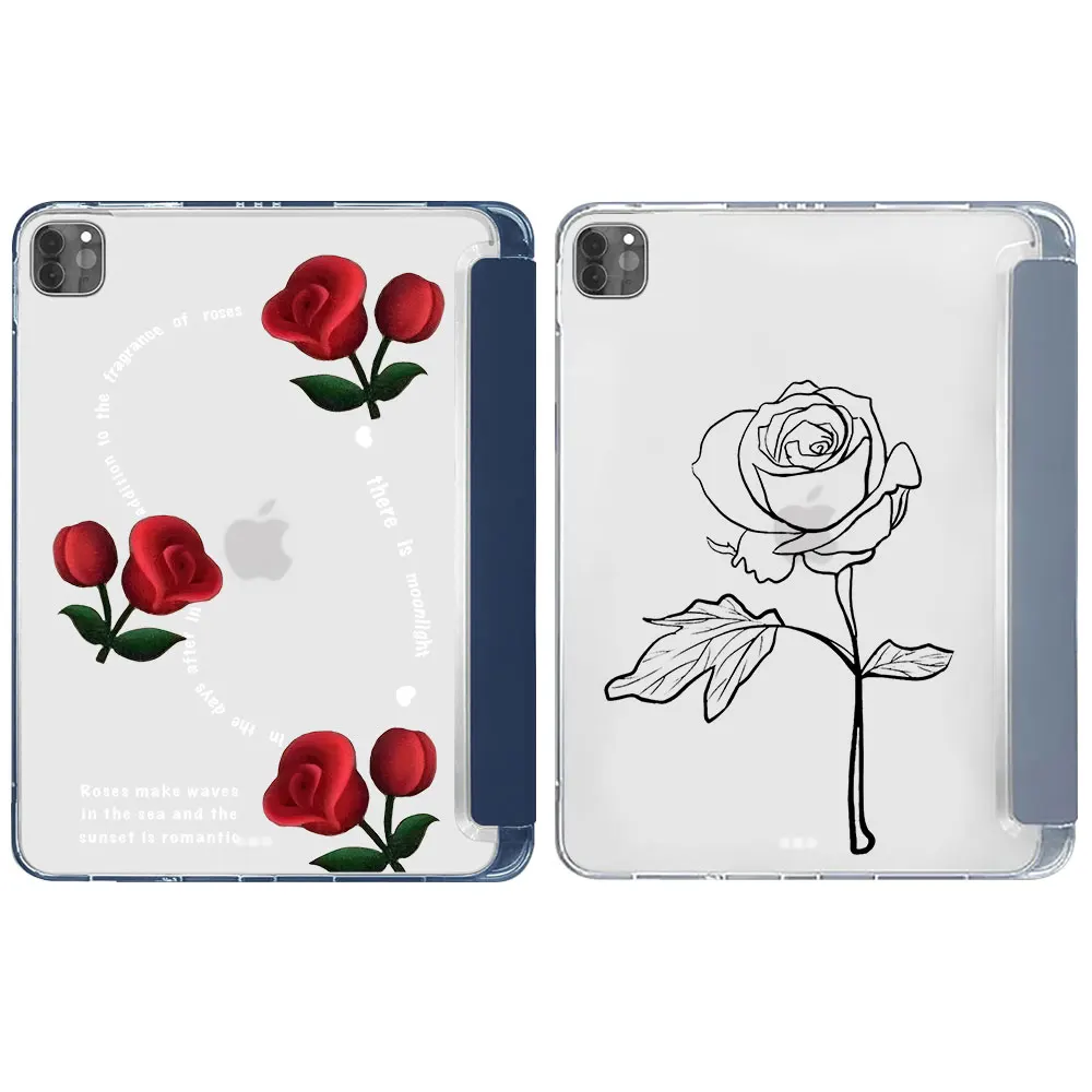 

AS4 Aesthetics Flower Rose For iPad 7 8 9 10.2 Air 3 Pro 1 4inch Accessories for iPad Pro 11 Mini 4 5 Cover Case