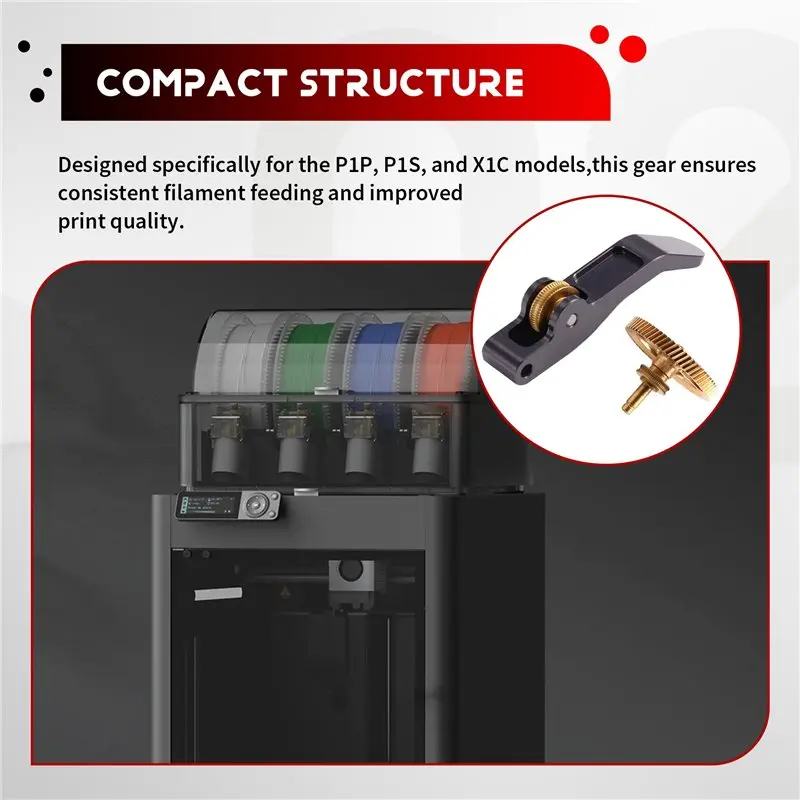 مجموعة تروس شعبية للطارد لمختبر بامبو P1P P1S X1C مخلب RNC مجموعة حلزونية من الفولاذ المقوى المطلي بالنانو لـ A1/Mini #6