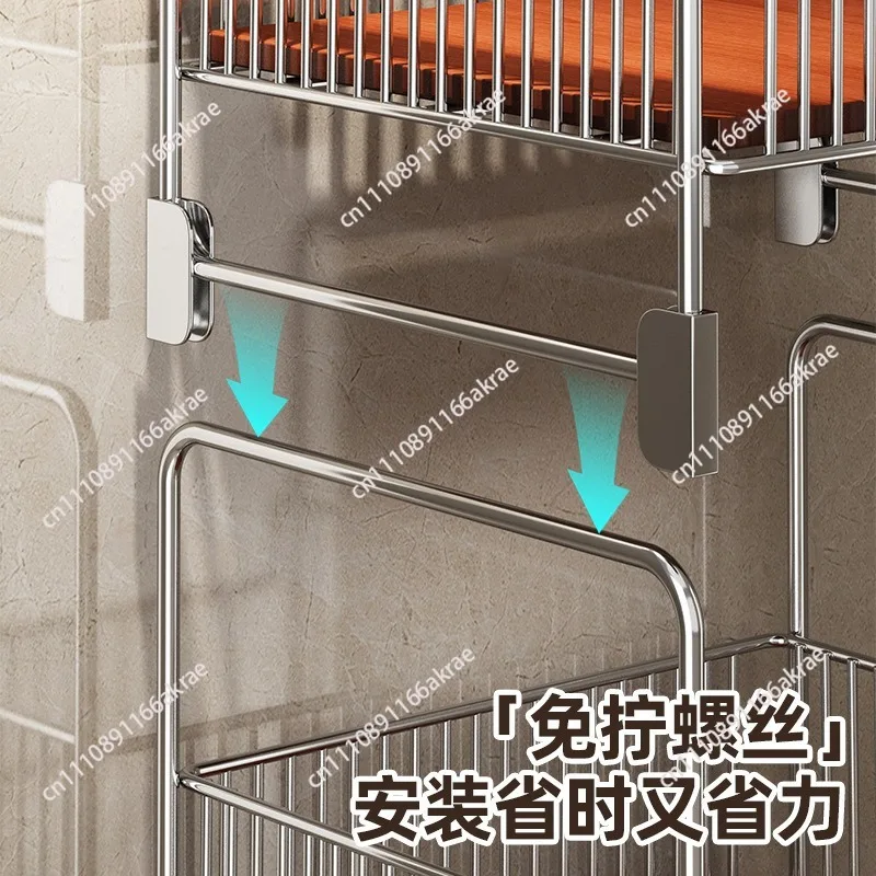 Medieval laundry basket cart storage basket bathroom rack floor-to-ceiling mobile layered laundry