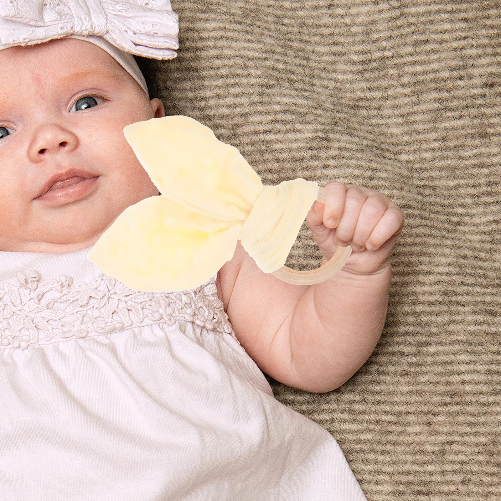 2 قطعة منشفة استرضاء الطفل لطيف اللمس النسيج لحديثي الولادة النوم المعونة عضاضة حلقة مريحة المحمولة التمريض منديل