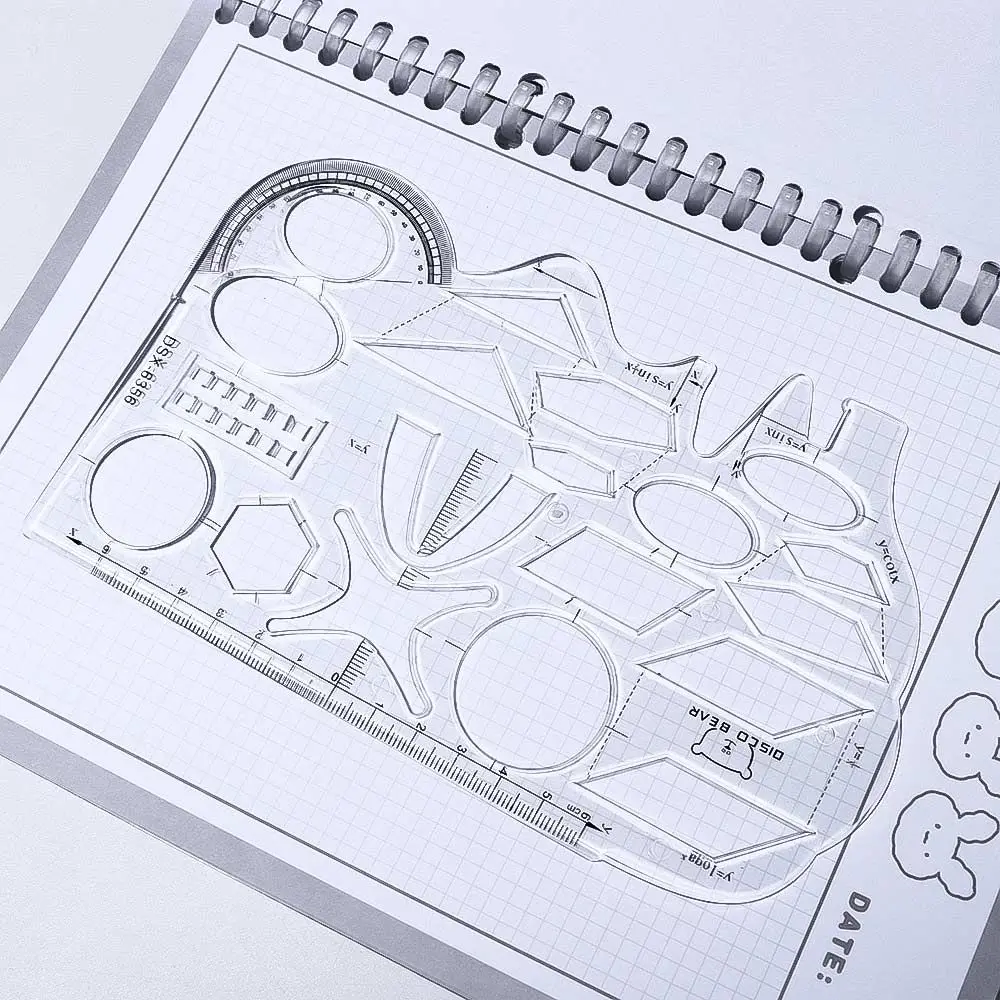 Fast Portable for Student Office School Supplies Circle Measuring Ruler Drafting Ruler Soft Function Ruler Drawing Template