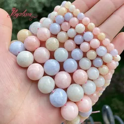 6 8 10 12 14mm Round Beryls Morgan Jades Smooth Stone Beads for DIY Accessories Charms Necklace Bracelet  Jewelry Making 15