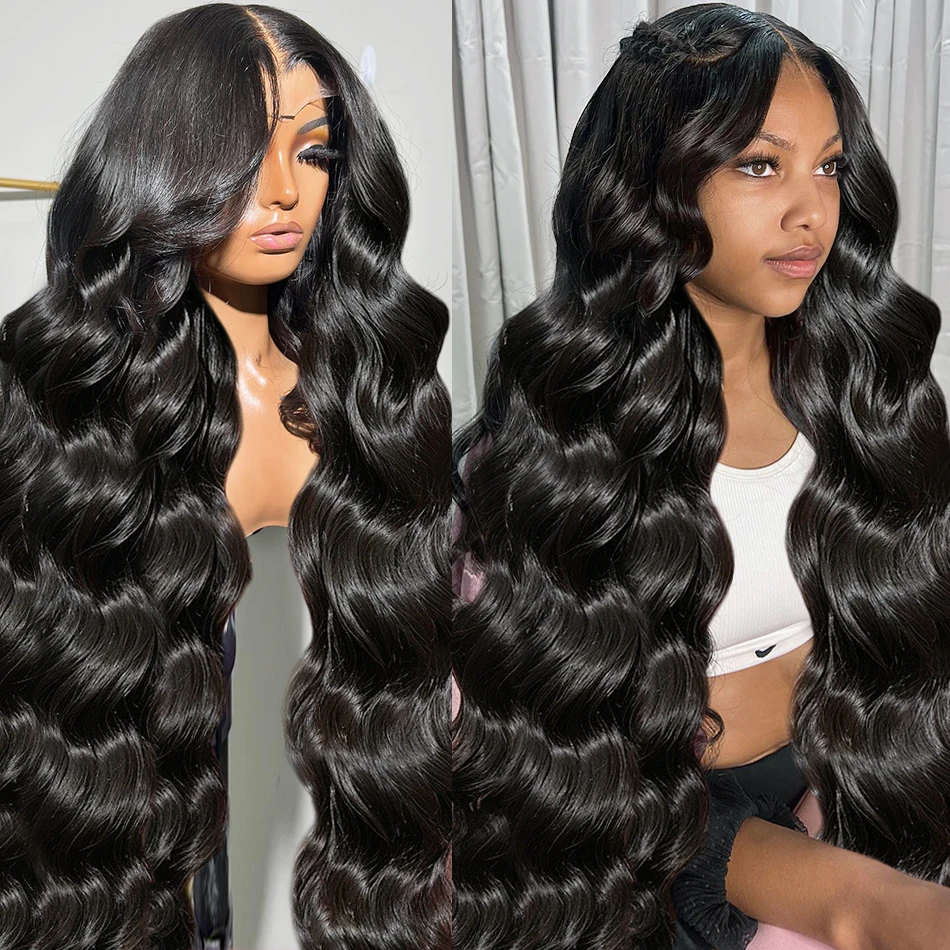 Brazilian Body Wave 13x6 HD Lace Front Wig For Women 36 38 Inch Transparent Water Wave Frontal Human Hair Wigs 200 Density