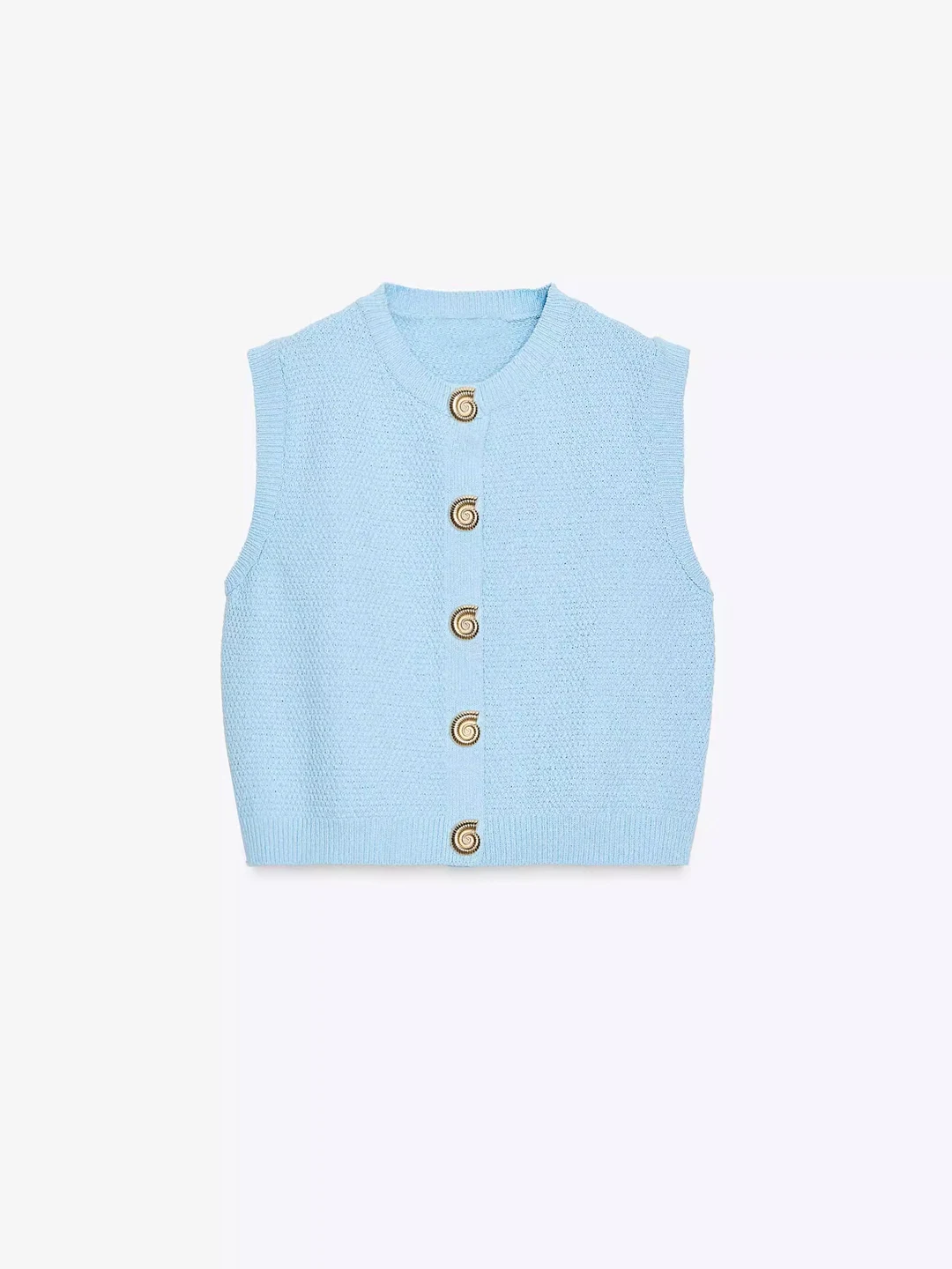 

Свободный синий вязаный свитер, жилет, женский весенне-осенний модный универсальный круглый тонкий свитер на одной пуговице