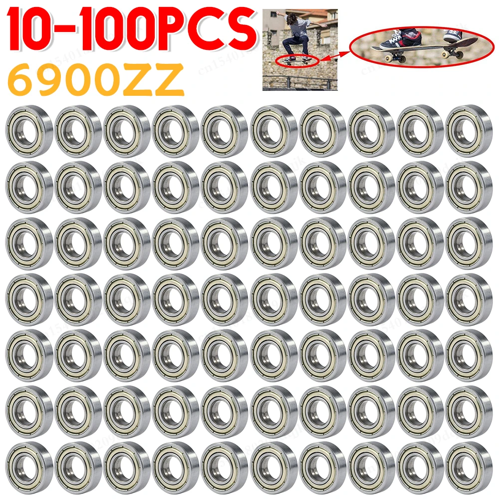 10-100pcs 6900ZZ Ball Bearings Deep Groove Miniature Bearings 10x22x6mm For Skateboard Scooter 3D Printers Bearings