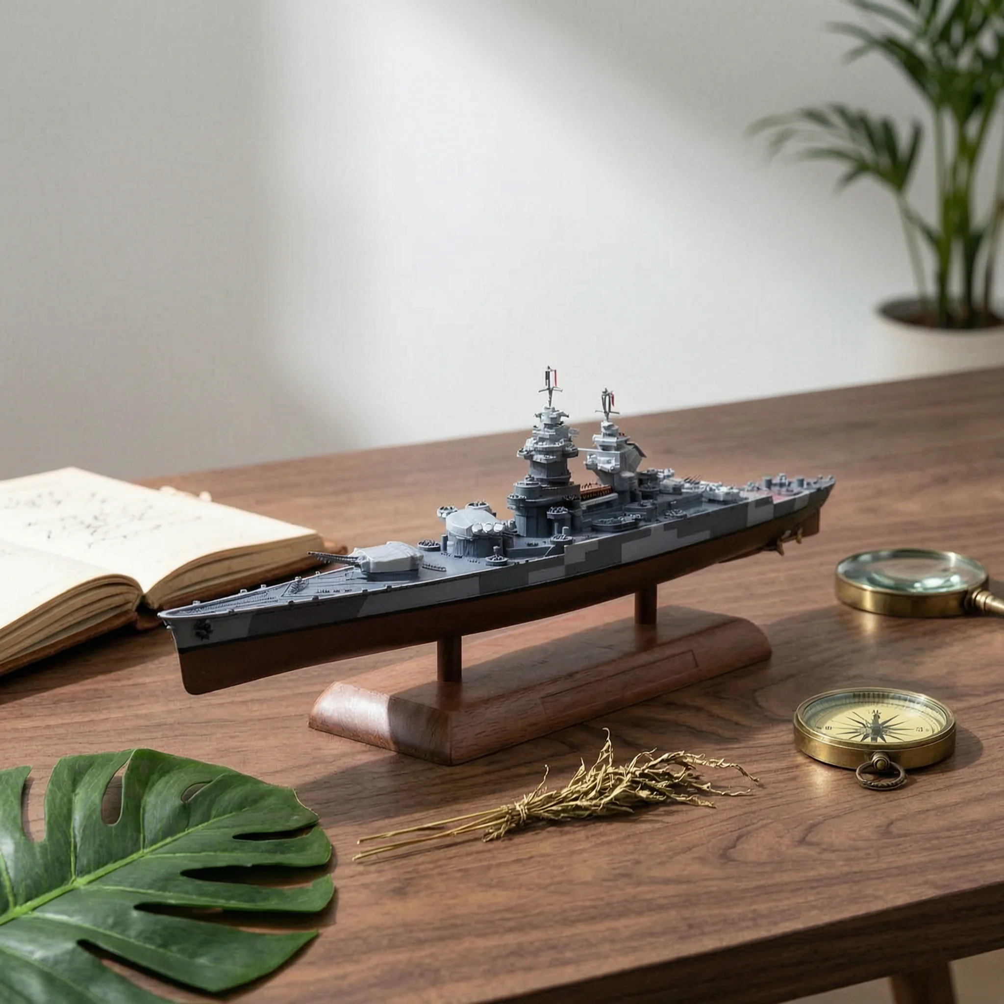 金属製戦艦模型-コレクターズアイテム-戦艦模型-ディスプレイベース付き-ミニチュアでリアルな模型-コレクター、デスク、本棚用