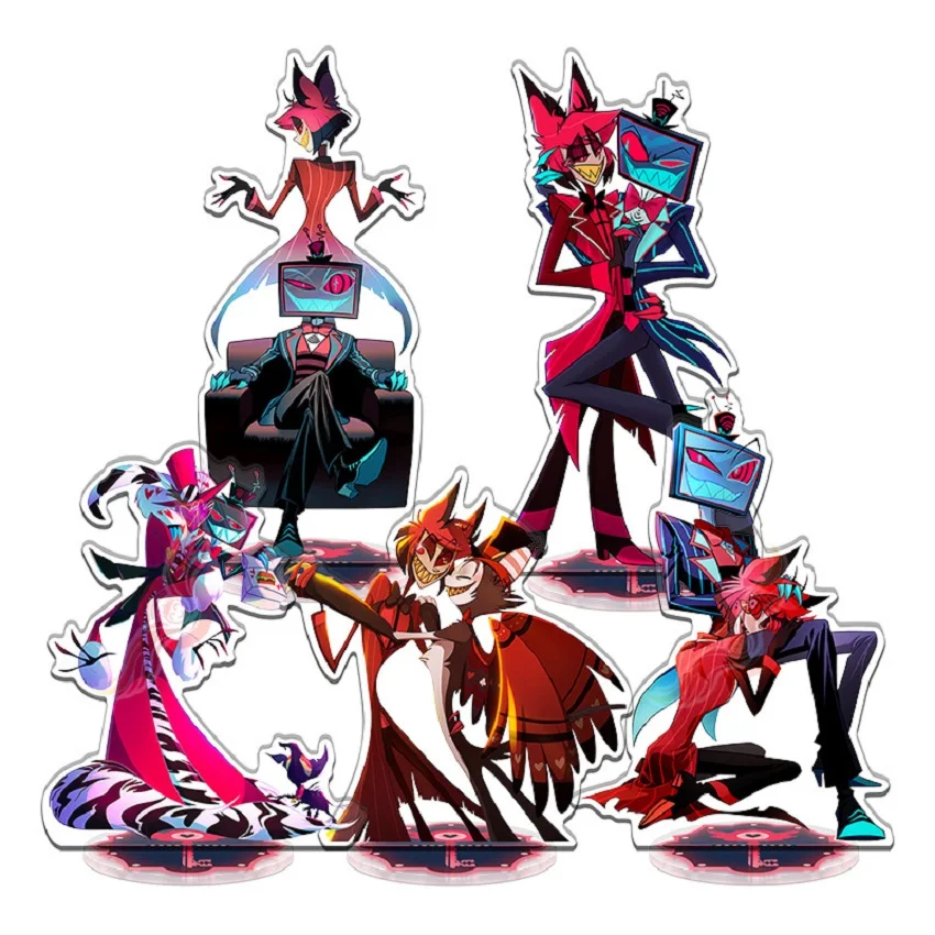 Novo hazbin hotel 2 charlie morningstar suporte figuras acrílicas vaggie desktop sinal de pé modelo decoração coleção presentes