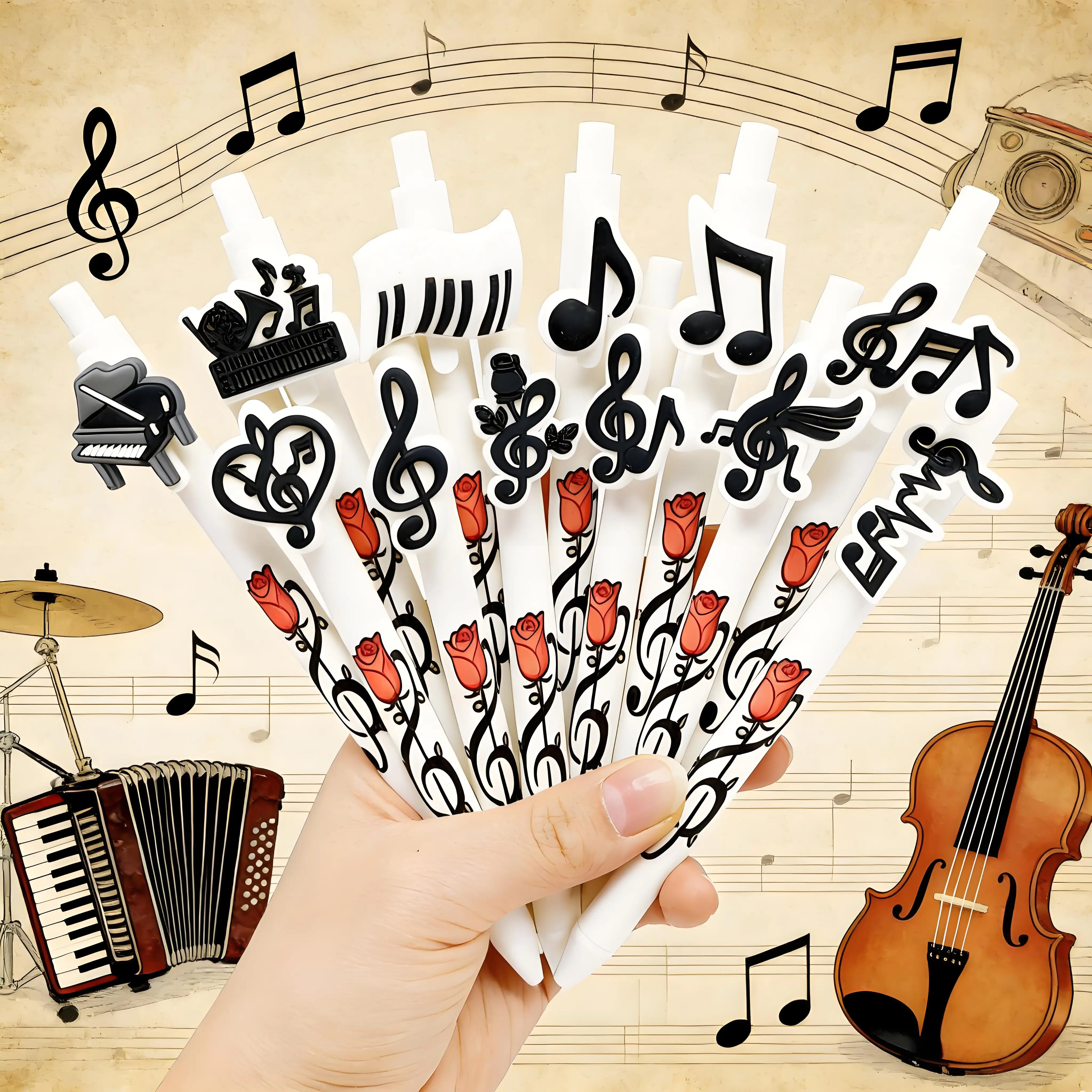 

6/12/20 PCS Creative note shaped ballpoint pen, love music ballpoint pen, stationery for the new school season