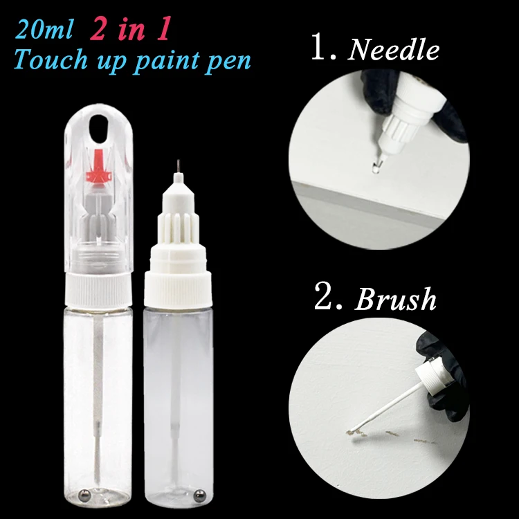 

Empty 20ml 2-in-1 Refillable Repair Refinish Auto Car Scratch Remover Paint Bottle Touch up Paint Bottles Touch up Paint Pen