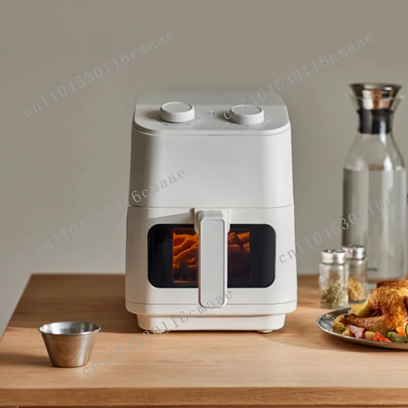 220V 5L Visual Air Fryer with Transparent Window 1700W Rapid Cooking BPA-Free Plastic Basket Non-Stick & Dishwasher Safe Healthy