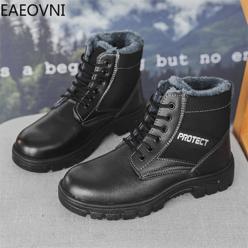 Botas masculinas ao ar livre bota de couro homem na moda all-match macio confortável personalidade anti-desgaste sapatos para homem estilo britânico vintage