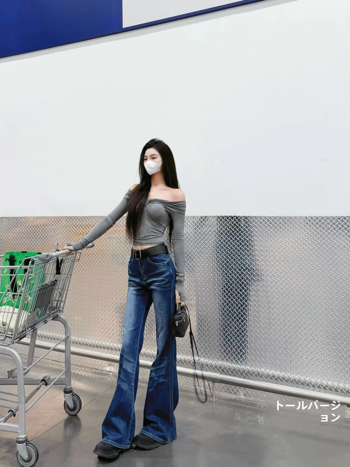 

Джинсы-клеш с высокой талией и удлиненной штаниной для женщин, весна-лето, темно-синие, эластичные, облегающие, свободного кроя