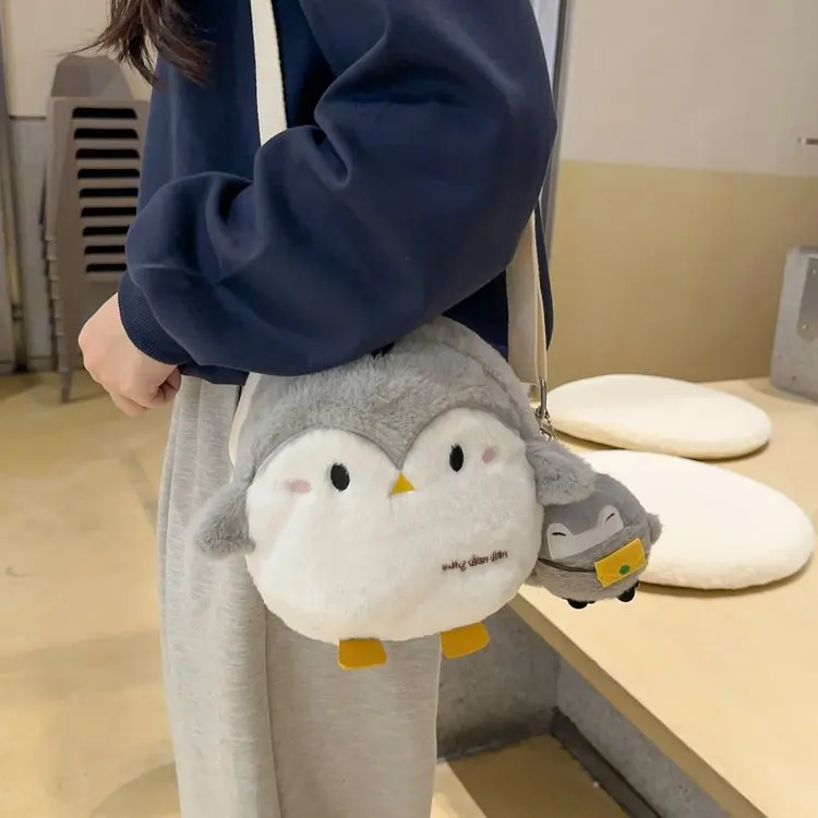 Kawaii Penguin Plush Bag Women Soft Lovely Purses and Handbags Girls Crossbody Bags For Women Shoulder Bag Bolso Mujer Phone Bag