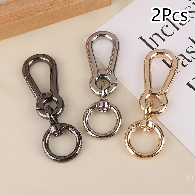 

2pcs Steel Spring Snap Hook Clips, Keychain Buckles, Swivel Trigger for Keys Car and Bags