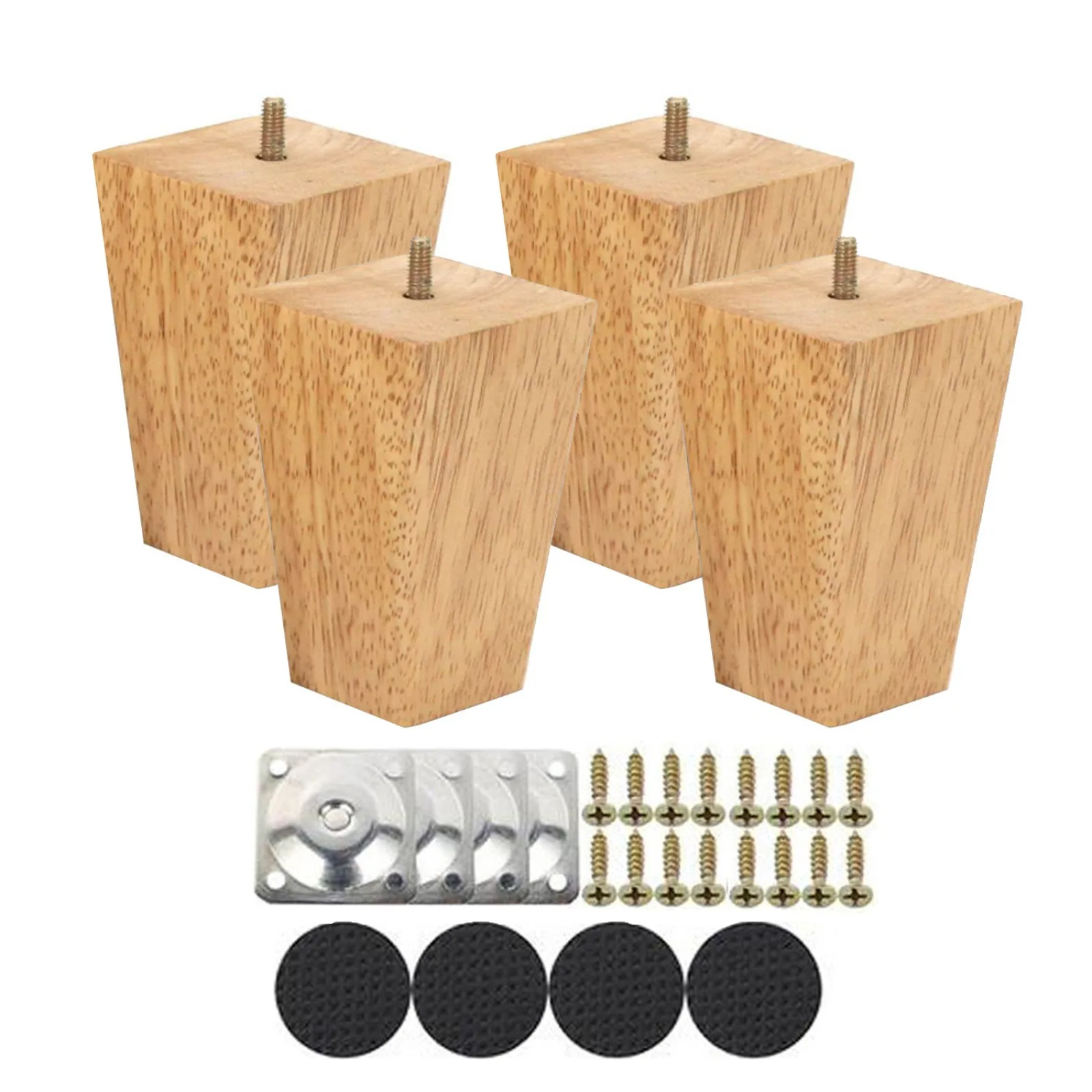 Wooden Furniture Replacement Legs 4Pcs Square Sofa Feet Cabinet Legs Table Support Feet Modern Home DIY Furniture Upgrade Parts