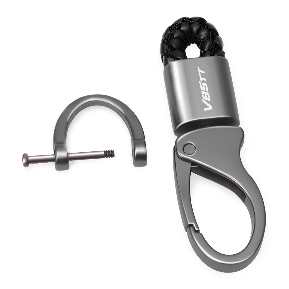 For MOTO GUZZI V85TT V 85 TT V85 TT Leather Hand Woven Keychain Metal key rings Chains Best Gifts