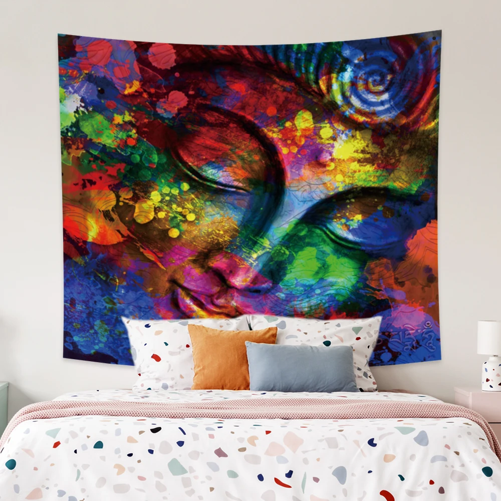 Colorful Abstract Buddha Statues On The Wall Mandala Canvas Art Posters And Prints Buddhist Art Pictures Home Wall Decoration