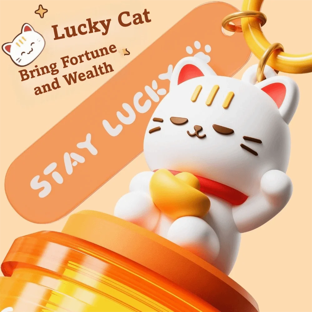 Mini Size Lucky Cat Lantern Warm White Creative Ornament Fortune Cat Night Light Portable Design Hanging Pendant