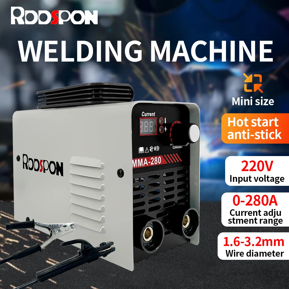 Portable MMA 280A Welding Machine Arc Welders Inverters Welding Machine 220V Iron Electric Welding Equipment Car Repairing Tools