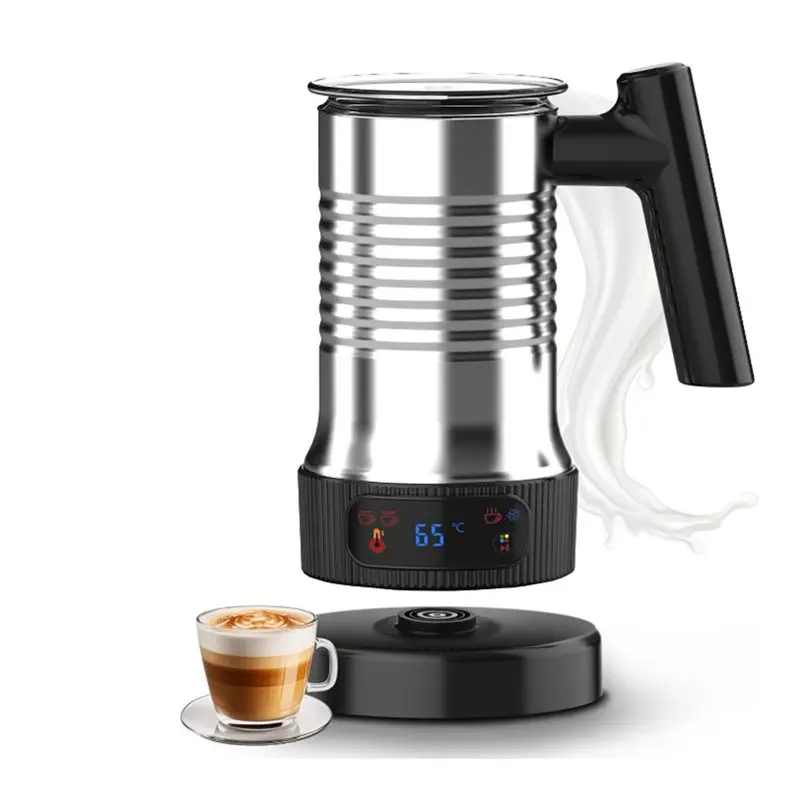 【NEW A39M】 Milk Frother 4 In 1 Electric, Automatic Hot Chocolate Maker, 500W Milk Steamer With Handle, Hot& Cold Foam Maker