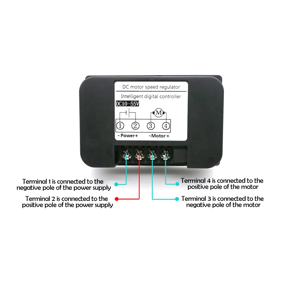 DC10-55V PWM Motor Speed Controller Wireless Remote Control Brushed Motor Governor Positive Reverse Rotation Voltage Regulator