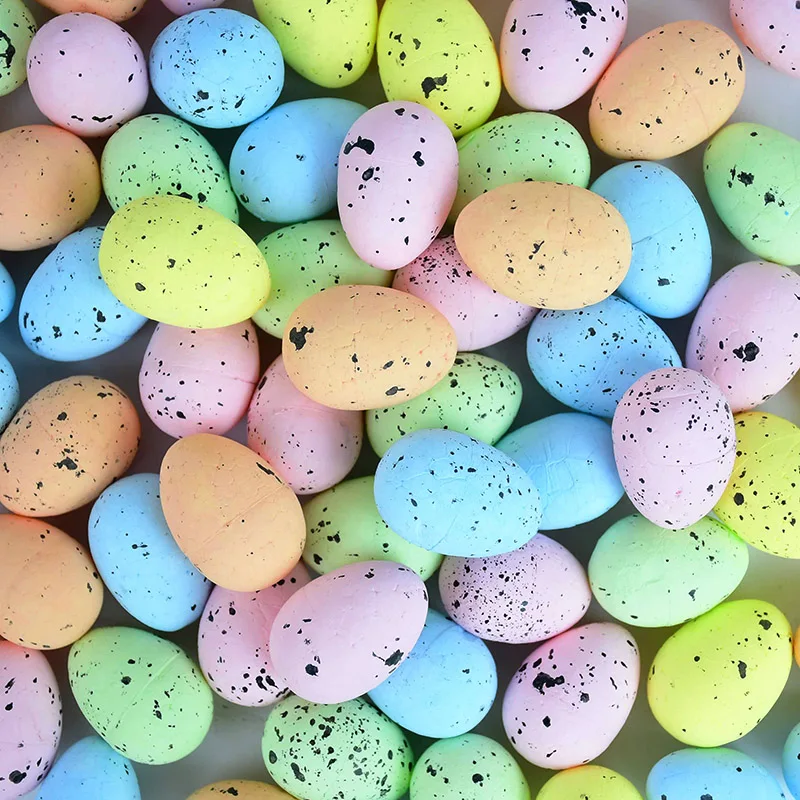 20/40pcs 3x4cm Easter Egg Foam Bird Pigeon Eggs Happy Easter Decoration Home Festival Party Ornament DIY Craft Kids Gift Favor