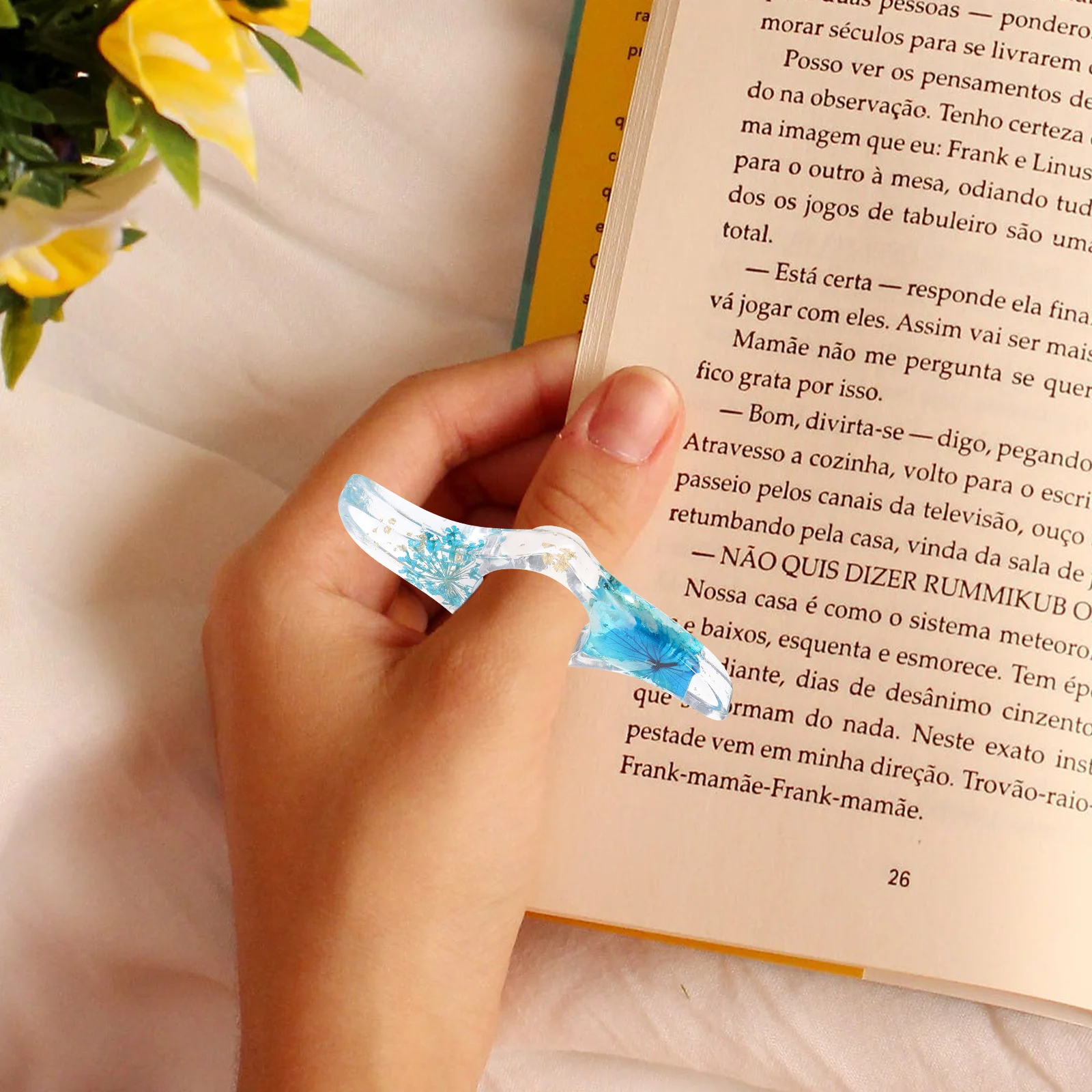 Supporto per anello per fiore segnalibro Supporto per spalmatore di pagine per uso domestico per la lettura