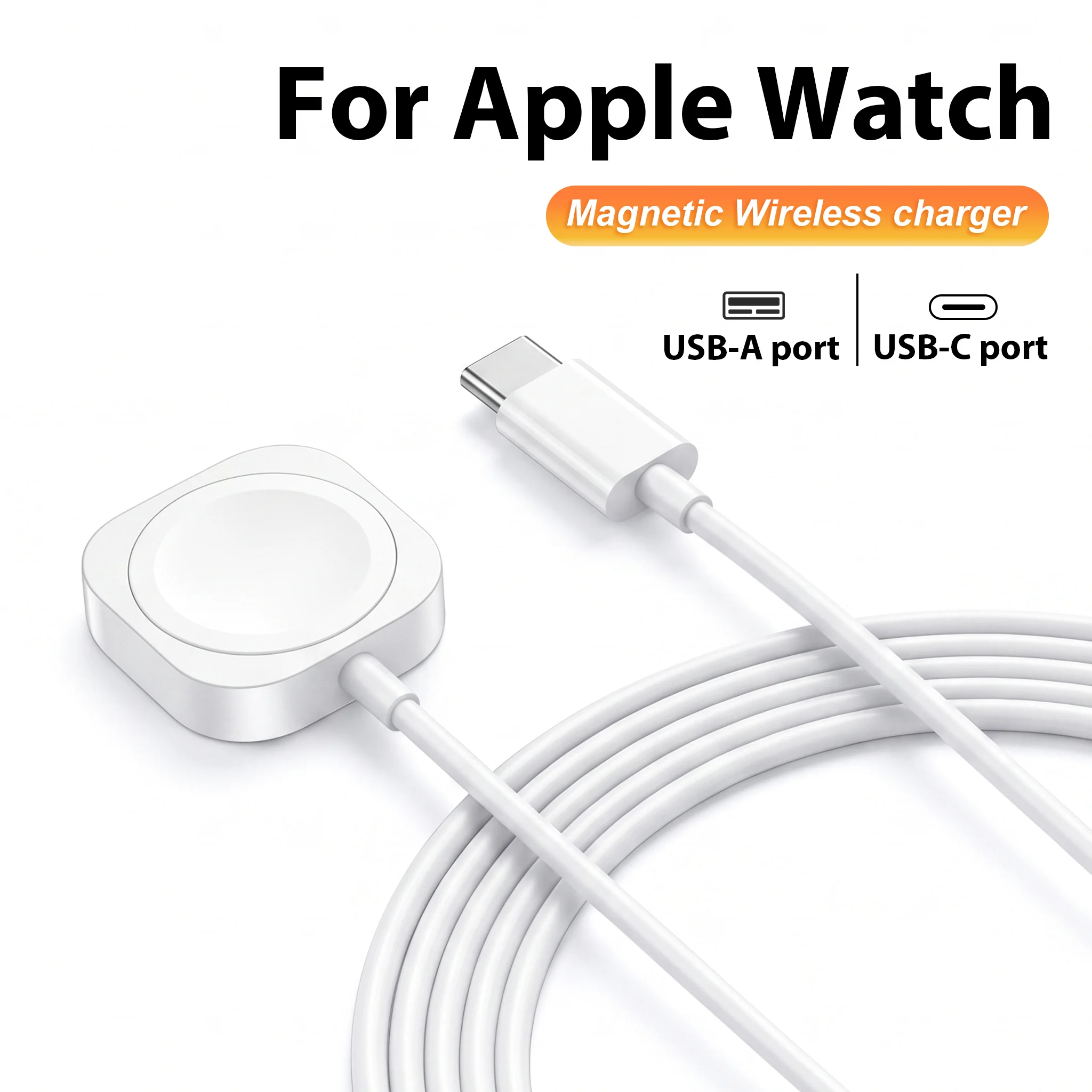 Type C Magnetic Wireless Charger USB A Fast Charging Cable For Apple Watch Series 11 10 9 8 7 6 5 4 3 2 1 Ultra Edition iWatch