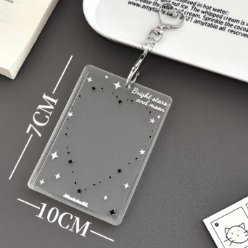 شفافة واضحة الاكريليك 3 بوصة Kpop Photocard حامل ستار الحب حامل بطاقة الصورة حقيبة قلادة القرطاسية المدرسية